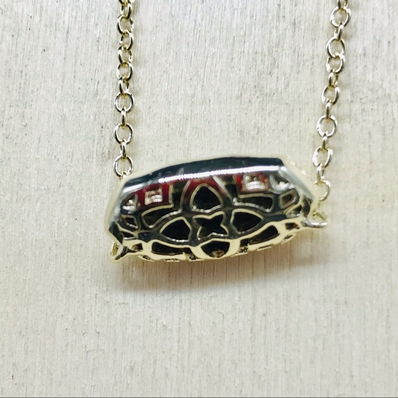 Kendra Scott Elisa Black Opaque necklace Gold Plated - Picture 4 of 9